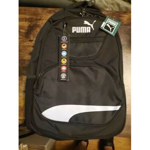 BACKPACK / PUMA SQUAD XL / BLACK WHITE 19" W LAPTOP SLEEVE / SPORT SCHOOL     N5